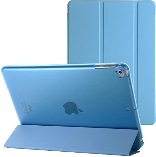 Funda inteligente para Apple iPad Air 2/2ª generación A1566 A1567 con encendido y apagado magnético automático (azul claro)