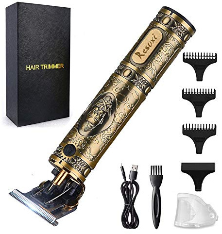 RESUXI Trimmer senza fili per uomo, tagliacapelli elettrico professionale Gold Knight Close Cutting Kit