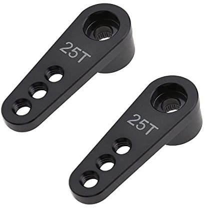 EMSea 2 Stück RC 25T Lenkservo Hornarm für Fernbedienung 1/8 1/10 Automodelle 28 mm lang 3 Löcher M3 Gewinde