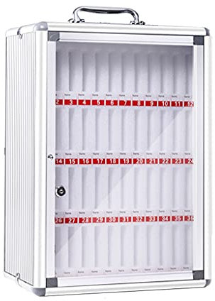 Handyschrank Aufbewahrungsschrank Handy-Tresor Für Mitarbeiter Der Schülerschule Aufbewahrungsbox Transparente Wandaufbewahrungsbox Mit Schloss Möbel (Color : Silver, Size : 48)
