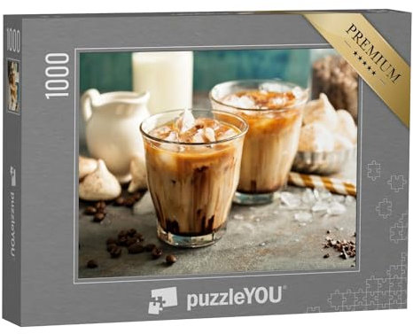 puzzleYOU: Puzzle 1000 Teile „Eiskaffee mit Milch, Schokoladensirup und Meringues“ – aus der Puzzle-Kollektion Kaffee