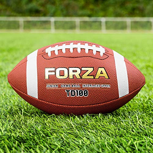 FORZA TD100 American Football Spiel Ball | F-Grip™ Griff Design | Einzeln, 3er-Set, 40er-Set oder 45-Set erhältlich (Junior (9-12-jährigen), 45er-Set)