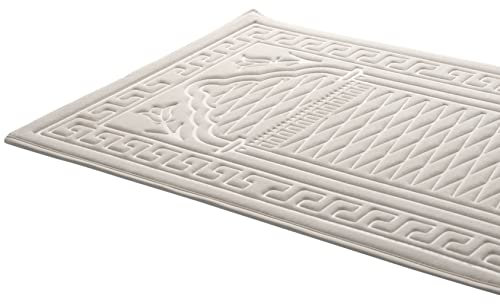 Gebetsteppich Prayer Mat, Islamische Geschenke, Ramadan, Bayram, Islam, Muslim, Namaz, Seccade, für Frauen, für Männer | Gepolstert mit ca. mit 1,3 cm Dicker Schaumstoff (Seidencreme)