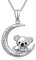 Shusukue Koala Kette 925er Sterling Silber Halskette Mutter Tochter Koalabär Anhänger Mond Geschenk für Mama Mädchen