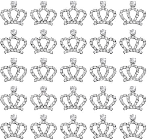 Abeillo 20 Stück Strass Krone Zubehör, Mini Crown Charms Deko, Flatback Crystal Crown für Handwerk DIY Schmuckherstellung
