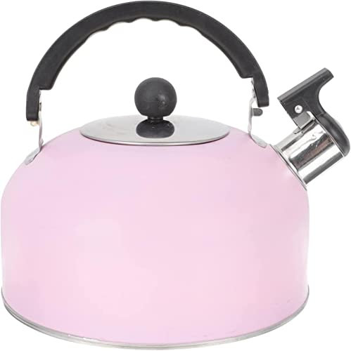 Tetera de acero inoxidable con mango ergonómico for té y café rosa (Color : Ppink)