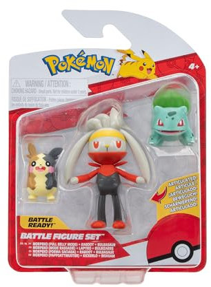 Pokémon PKW3055 Battle Figure Set-Morpeko, Bisasam, Kickerlo, M