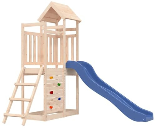vidaXL Maisonnette de Jeu avec Toboggan Bois de pin Massif