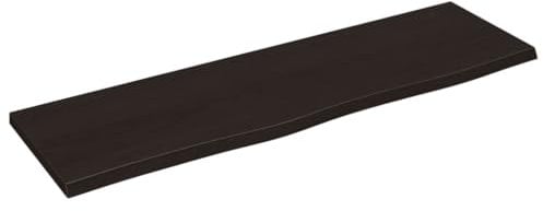 vidaXL Waschtischplatte, Multifunktional Arbeitsplatte mit Naturkante, Waschtischkonsole Tischplatte für Badezimmer, Holzplatte Platte, Dunkelbraun 100x30x2 cm Massivholz Behandelt