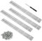 Riisoyu 4 Piezas Bisagra Piano Acero Inoxidable, 30cm Bisagra tipo piano con Agujeros Robustas Bisagras con 48 Tornillos Conectores Bisagras Acero con destornillador para pianos, puertas de armarios