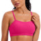 CRZ YOGA Butterluxe Femmes Ajustable Courroie Bandeau Brassière de Sport - Rembourré sans Fil Col Carré Yoga Soutif Granité Rose 42