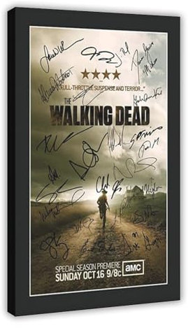 Poster der TV-Serie The Walking Dead, signiertes Leinwandposter, Schlafzimmer-Dekor, Sportlandschaft, Büro, Raumdekoration, Geschenk, Rahmen-Stil, 30 x 45 cm