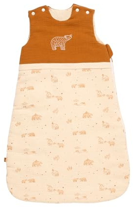Gigoteuse bébé hiver broderie ours en double gaze de coton