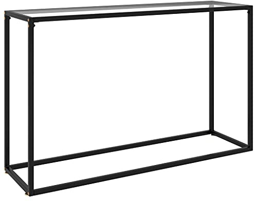 QZZCED Table d'appoint, table basse, console transparente, 120 x 35 x 75 cm, verre trempé pour salon, chambre à coucher, bureau