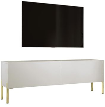 3E 3xE living.com TV- Schrank in Kaschmir mit Beinen in Gold, A: B: 140 cm, H: 52 cm, T: 32 cm