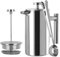 Cafetiere 2 Cups, French Press Coffee Maker Stainless Steel 350ml/12oz with Filter Screens, Coffee Measuring Spoon/Bag Sealing Clip, Double Wall Heat Resistant Coffee Press Tea Pot