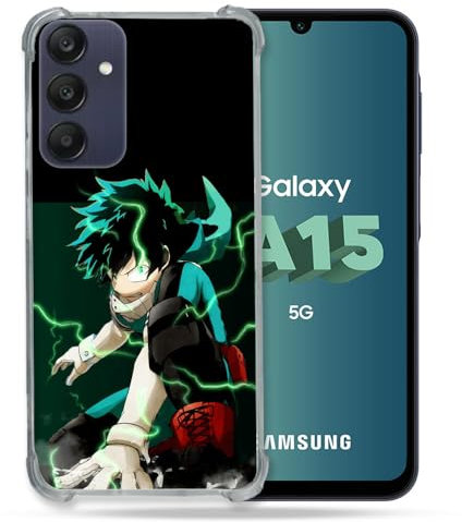 Cokitec Verstärkte Schutzhülle für Samsung Galaxy A15 4G / 5G Manga My Hero Academia Deku