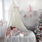 Koomuao Baby Baldachin, Betthimmel Kinderzimmer 240cm Rund Hängende Prinzessin Baumwolle Deko Mückennetz für Schlafzimmer Babyzimmer Dekoration Spielzelte Kinder Geschenk, Ohne Bohren (Weiß)