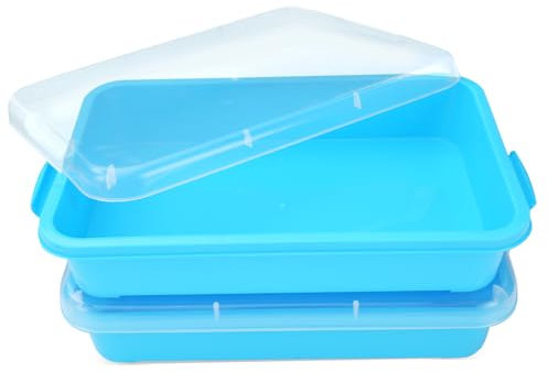 Caja de Arena Con Tapa para Niños - Bandeja de Plástico para Agua, Arena, Perlas y Más (2 Unidades)