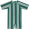 LÄSSIG Baby Kinder Schwimmanzug Badeanzug kurzarm UV Schutz/Short Sleeve Sunsuit Stripes green/nature, 7-12 Monate, Größe: 74/80