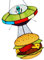 Außerirdische Fensterdekoration, UFO-Sonnenfänger | Einzigartiges UFO- und Hamburger-Entwurfsdekor, hängende Ornamente, bemaltes Türschild in UFO-Form, Dekor