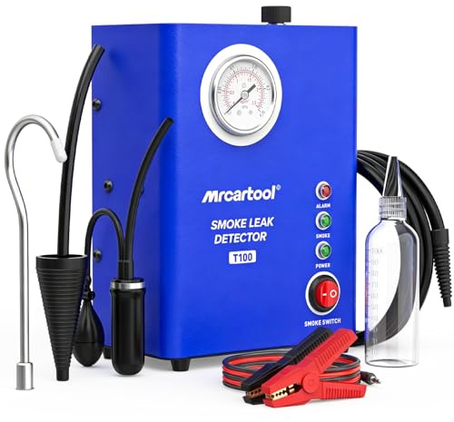 MR CARTOOL T100 Vacuum Smoke Tester for Car with Built-in Air Pump | 5L/min Smoke Output,Overheat Protection, Pressure Gauge, Fits Cars Motorcycles Boats Trucks EVAP Pipeline Leakage Detector