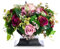 PAFEN Premium Grabschmuck aus Kunstblumen - 30 x 32 x 21 cm – Grabgesteck Veilchenrosa Strauß Grabherz Grabdekoration Grableger Grabstein Dekorationen Blumen für Grab