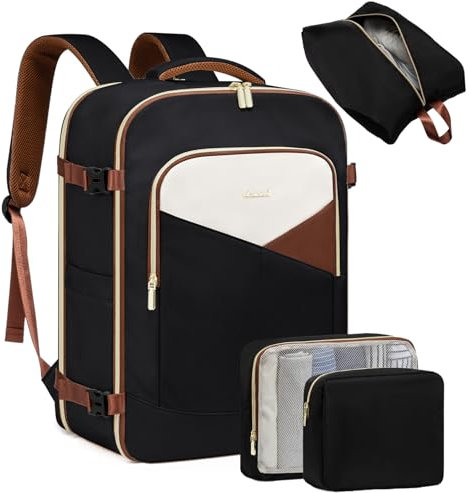 LOVEVOOK Reiserucksack, Handgepäck Flugzeug 50L Supergroß Kofferrucksack Damen Wasserdicht Reisetasche 18 Zoll Laptop Travel Backpack Reise Geschäftsreise Business Wandern Weekend