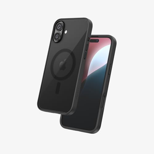 FLOLAB Surtect Tri-Fusion magnetische Schutzhülle für iPhone 16 Plus, schlankes Design, Magsafe-kompatibel, Militärqualität, Schwarz