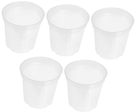 Levemolo 5stücke Transparente Pflanztöpfe Für Orchideen Kunststoff-pflanzgefäße Mit Drainagelöchern Mittlere ø Für Orchideen Erdbeeren Und Kleine Pflanzen