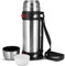 PZJFH Thermoskanne 1.6L, Thermoskanne Edelstahl Kalt Warm, BPA-freie Isolierflasche mit 2 Trinkbecher, Doppelwandisolierung Thermosflasche mit Schultergurt und Handle für Sport, Fitness