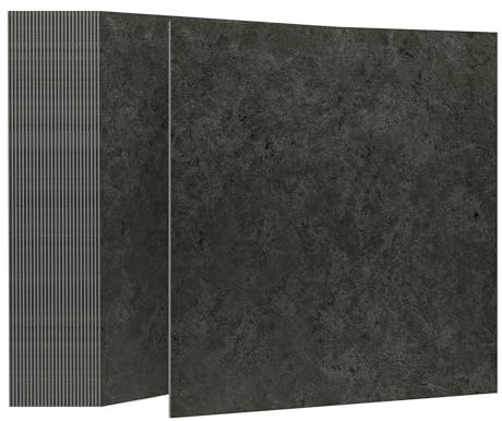 SUBTLETY 30x30cm PVC Bodenbelag Set 54 Stück Selbstklebend Vinylboden Stein Optik Bodenfliesen Wasserfeste Laminat Klebefliesen Bodenaufkleber für 5,02㎡ Küchen Wohnzimmer Balkon (Motive H)