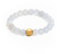 BERGERLIN Echter Chalcedon Ring mit Goldperle - facettierte Perlen - Größe M