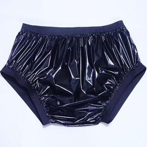 Culottes Réutilisables Et Lavables Slip pour Incontinence Plastique À Clipser Culotte Anti-Fuite pour Personnes Âgées, Adultes Hommes Et Femmes,L,Black