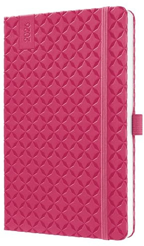 SIGEL J6105 Wochenkalender 2026 A5 pink, Hardcover, Gummiband, Stiftschlaufe, Einstecktasche, 174 Seiten, vegan, Buchkalender, Terminplaner Kalenderbuch Jolie