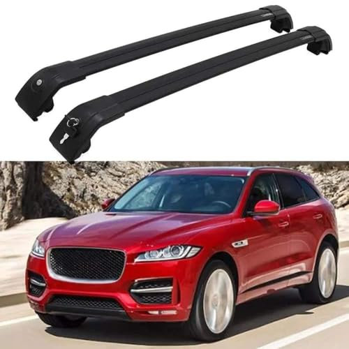 ADDUE Dachträger-Querstangen Dachträger für 2 offene Dachrelings für Jaguar F Pace 2016 2017 2018 2019-2022 Aluminiumlegierung DachbüGel Gepäckträger 2 Pieces,1