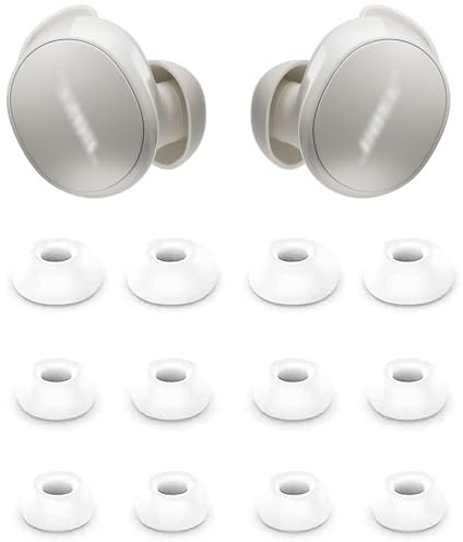 ALXCD Eartips Compatible with Bose New QuietComfort Earbuds, 6 Pairs S/M/L Sizes Soft Silicone Ear Tips Replacement Earbuds Tips, Compatible with Bose New QuietComfort Earbuds 2024 QC, White sml