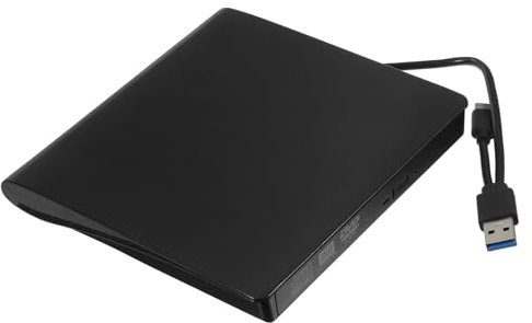 Genérico Óptica USB 3.0 y Tipo-c Grabadora De DVD y CD para Pc Reproductor De DVD Portátil Compatible Múltiples Dispositivos Color Negro