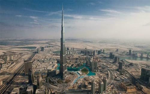 1000-teiliges Puzzle für Erwachsene, Motiv: Burj Khalifa, Skyline, Holzpuzzle, Dubai, arabische Architektur, A456, herausfordernde Puzzles für Freunde, Familie, Wanddekoration