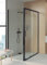 BATHME LONDON-3 Mampara Ducha Lateral Fijo+Frontal Corredera Negro Transparente - Medida: 78-80x118-120 cm 78-80x118-120 cm