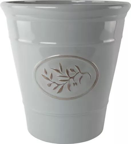 Muddy Hands Decorative Plastic Olive Planter Outdoor Garden Flower Herb Tree Plant Pot (Grey, 75 Litre)