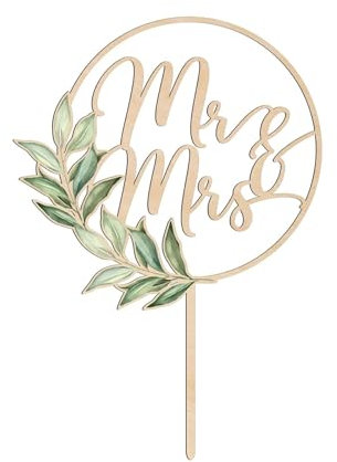 Yamobi Holz Cake Topper Hochzeit, Tortenstecker Hochzeit Mit Schöner Verpackung, Perfekt Für 6 Bis 8 Zoll Hochzeitstorte, Hochzeitstorte Deko Mr & Mrs
