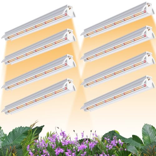 Niello 8Pack T5 Lámpara de Planta, 42cm Lámpara de Crecimiento LED de Espectro Completo, 60W Luz para plantas de interior, Adecuado para invernadero de interior, jardín.