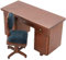HoveeLuty Table et Chaise de Maison de poupée, Ensemble Meubles Maison poupée en Bois à l'échelle 1/12 avec Bureau et Chaise Miniatures, Bureau Miniature rétro pour décor scène d'étud