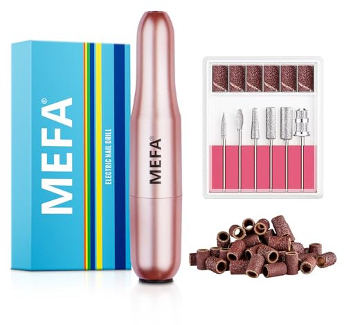 MEFA Ponceuse pour Ongles, 13 PCS Lime Electrique Ongle, 7 in 1 Nail Drill, Vitesse et Direction Réglables Kit Manucure Pedicure pour Convient Aux Débutants