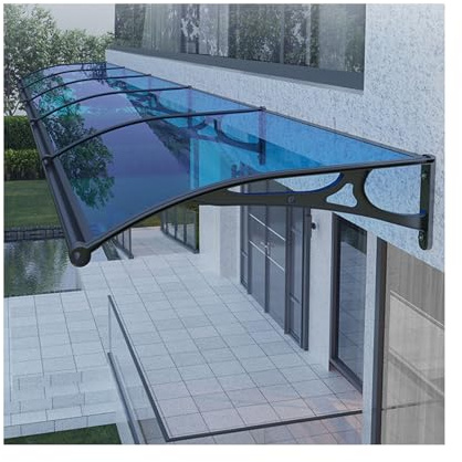 Lichtbogen-Fenster- und Türvordach, transparent, für Hauseingang, Foyer, Bar, Büro und Ladenfronten (61 x 221 cm), wetterfestes Design