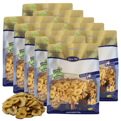 Lyra Pet® 10 kg Bananen getrocknet | Reich an Vitaminen & Ballaststoffen | Bananenscheiben für Vögel, Nager, Pferde & Reptilien | Nährstoffreiches & natürliches Futter | Ideal als Ergänzung