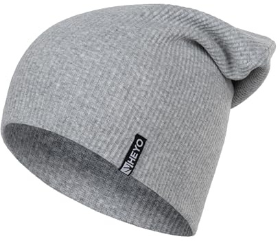 HEYO Herren Mütze Damen aus Baumwolle Slouch Beanie Übergangsmütze Elastisch Gerippt HCU008