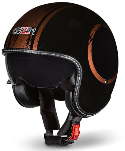 CRUIZER Casco JET Moto Scooter Custom Omologato MEDUSA Visiera a Scomparsa taglia L