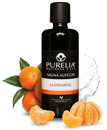 PURELIA Saunaaufguss Konzentrat Mandarine 100 ml natürlicher Sauna-aufguss - reine ätherische Öle